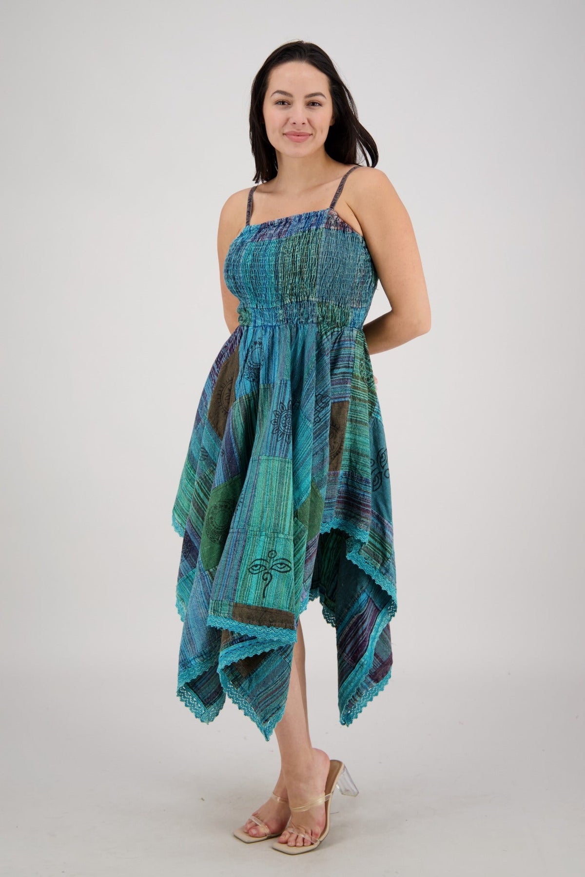 Fairytale Patchwork Maxi Dress PAT-3523 - Advance Apparels Inc