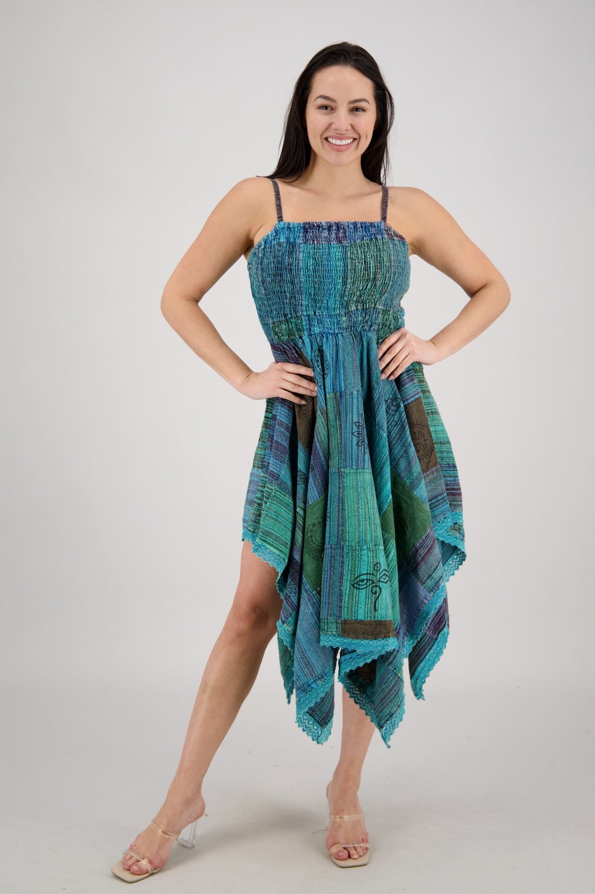 Fairytale Patchwork Maxi Dress PAT-3523 - Advance Apparels Inc