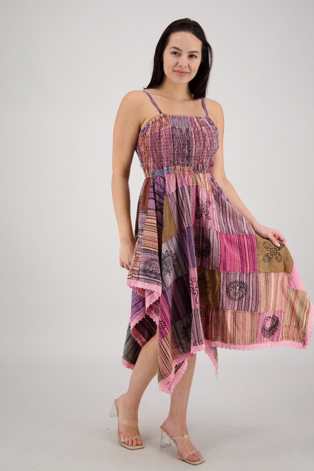 Fairytale Patchwork Maxi Dress PAT-3523 - Advance Apparels Inc