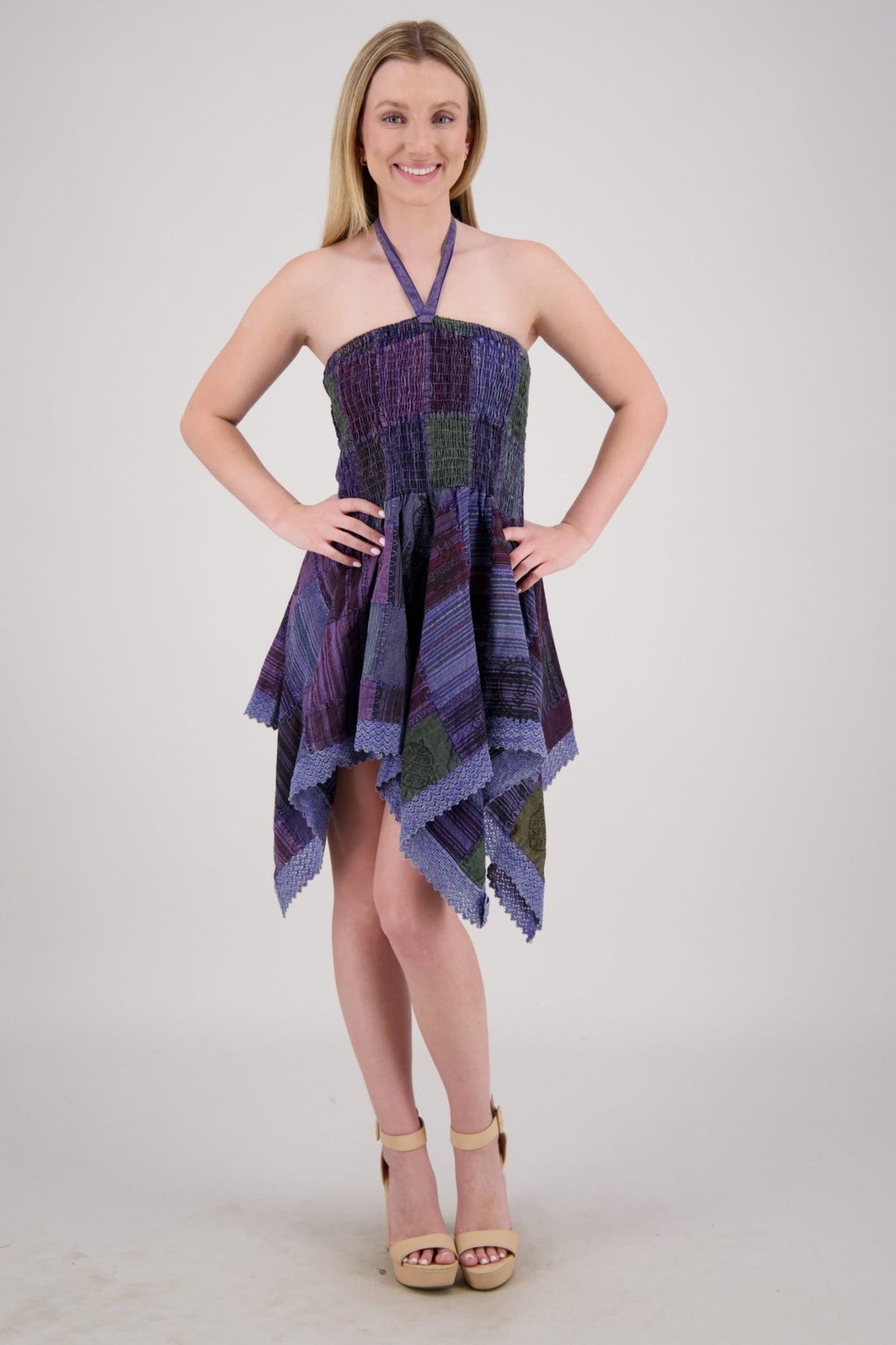 Fairytale Patchwork Midi Dress PAT-3525 - Advance Apparels Inc