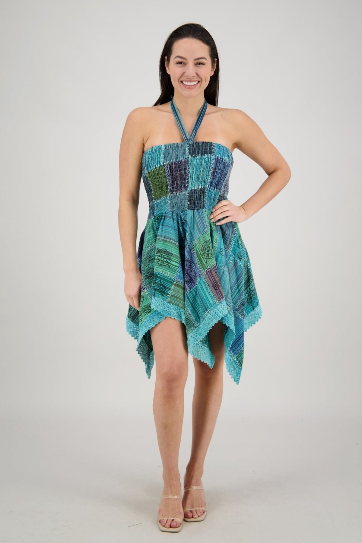 Fairytale Patchwork Midi Dress PAT-3525 - Advance Apparels Inc