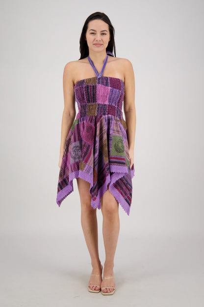 Fairytale Patchwork Midi Dress PAT-3525 - Advance Apparels Inc