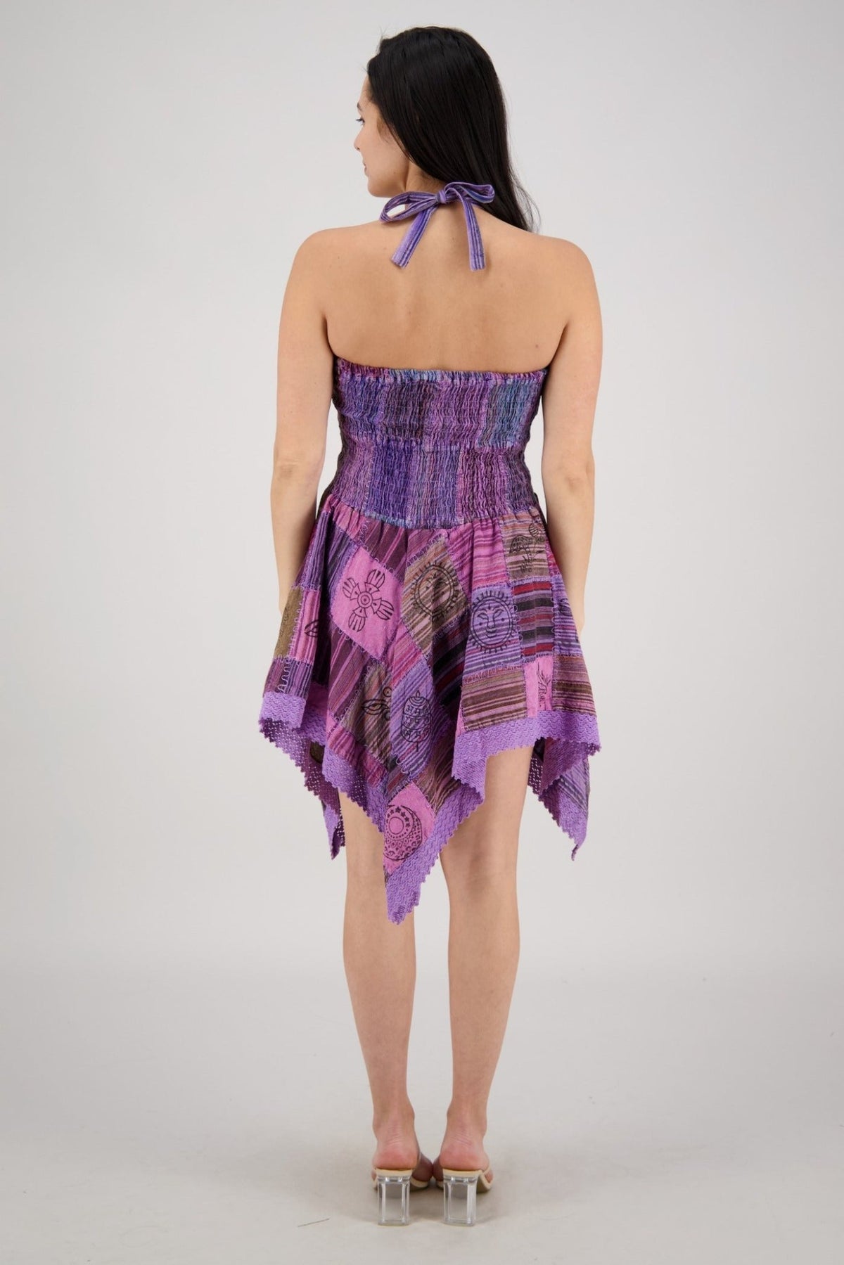 Fairytale Patchwork Midi Dress PAT-3525 - Advance Apparels Inc