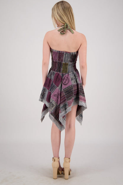 Fairytale Patchwork Midi Dress PAT-3525 - Advance Apparels Inc