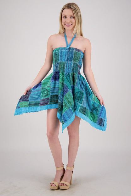Fairytale Patchwork Midi Dress PAT-3525 - Advance Apparels Inc