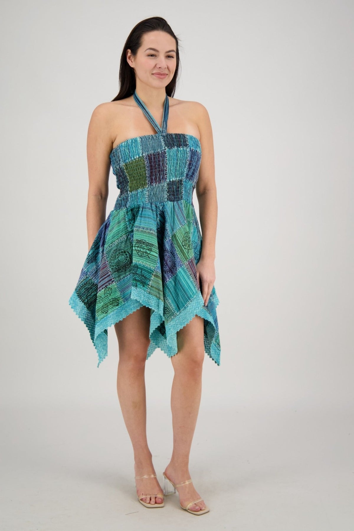 Fairytale Patchwork Midi Dress PAT-3525 - Advance Apparels Inc