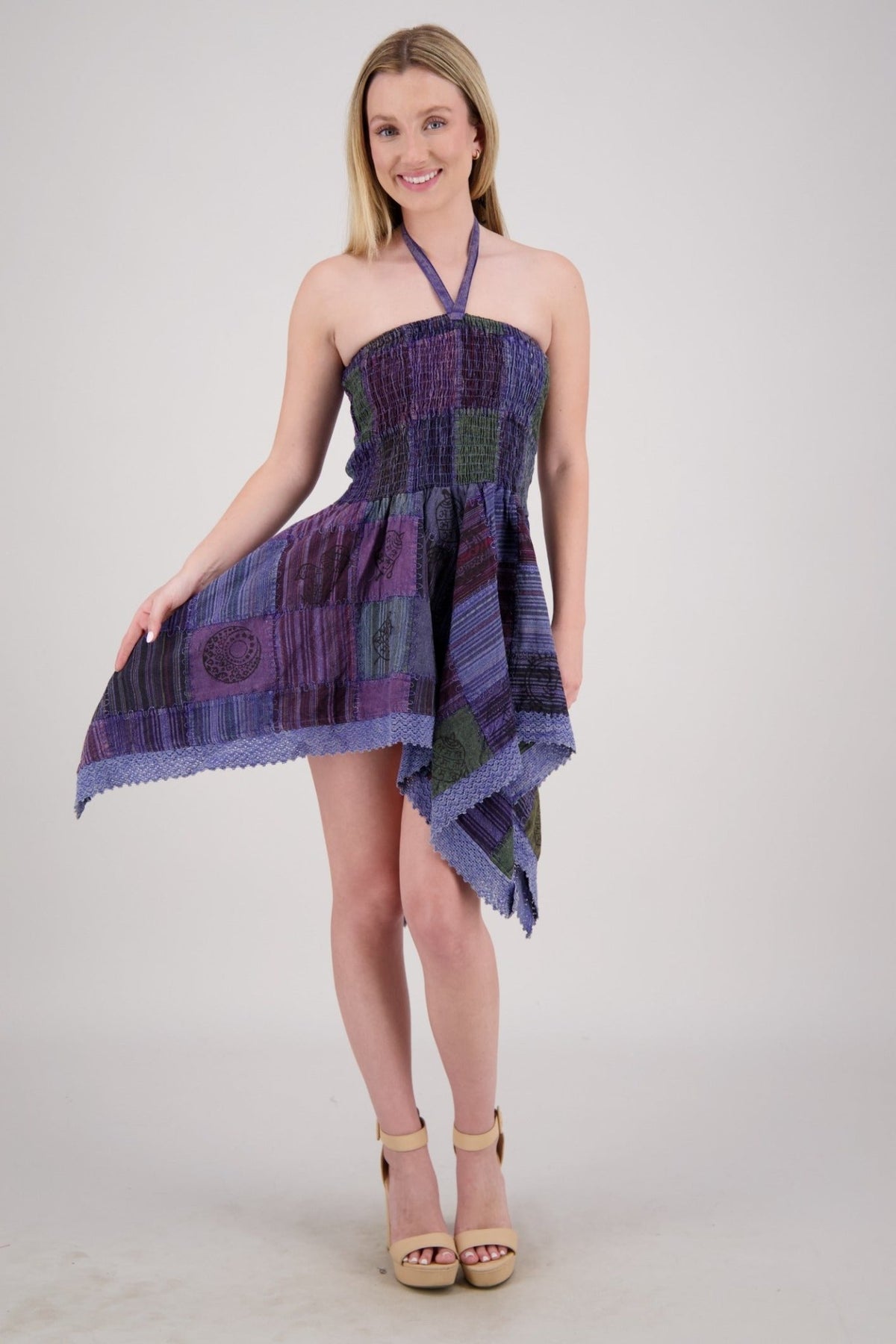 Fairytale Patchwork Midi Dress PAT-3525 - Advance Apparels Inc