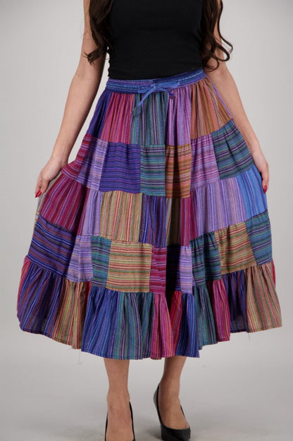 Festival - Ready Multicolor Midi Skirt PAT - 3219 - Advance Apparels Inc