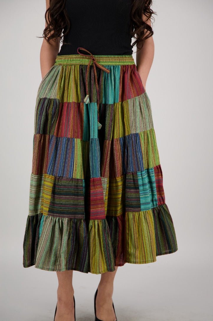 Festival - Ready Multicolor Midi Skirt PAT - 3219 - Advance Apparels Inc