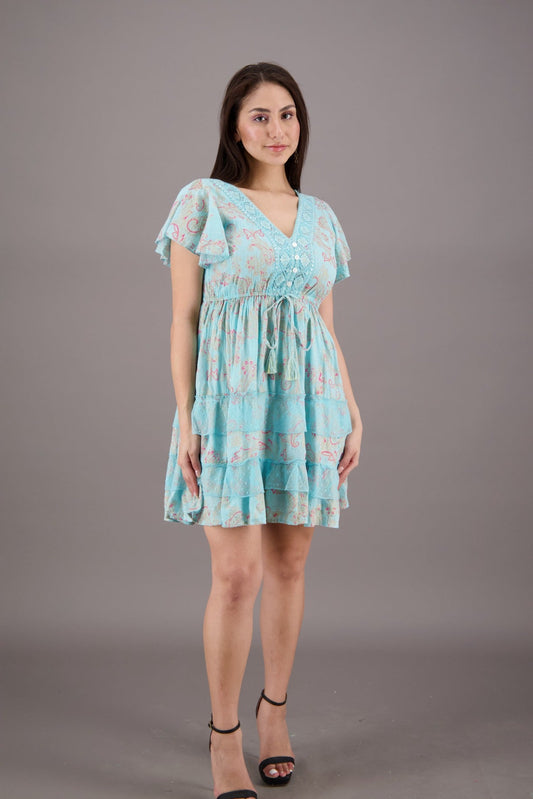 Floral Whisper Boho Middy Dress 24937 - Advance Apparels Inc