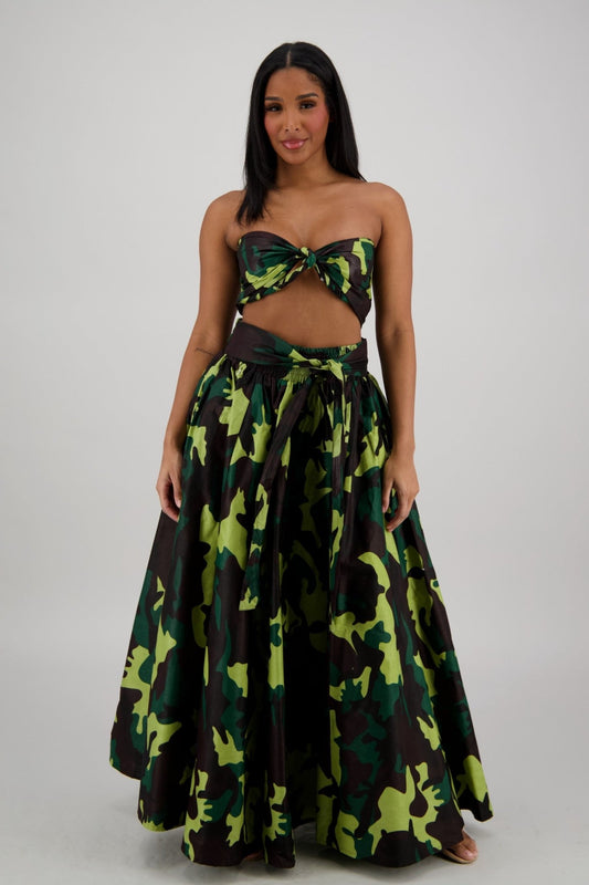 Forest - Camo Maxi Print Skirt 16317 - 274 - Advance Apparels Inc
