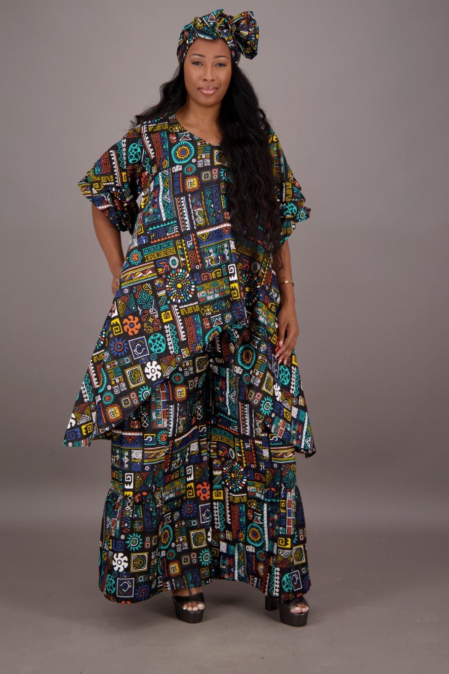 Geoemtric Print 2 Piece Pants Set APS - 25082 - 264 - Advance Apparels Inc
