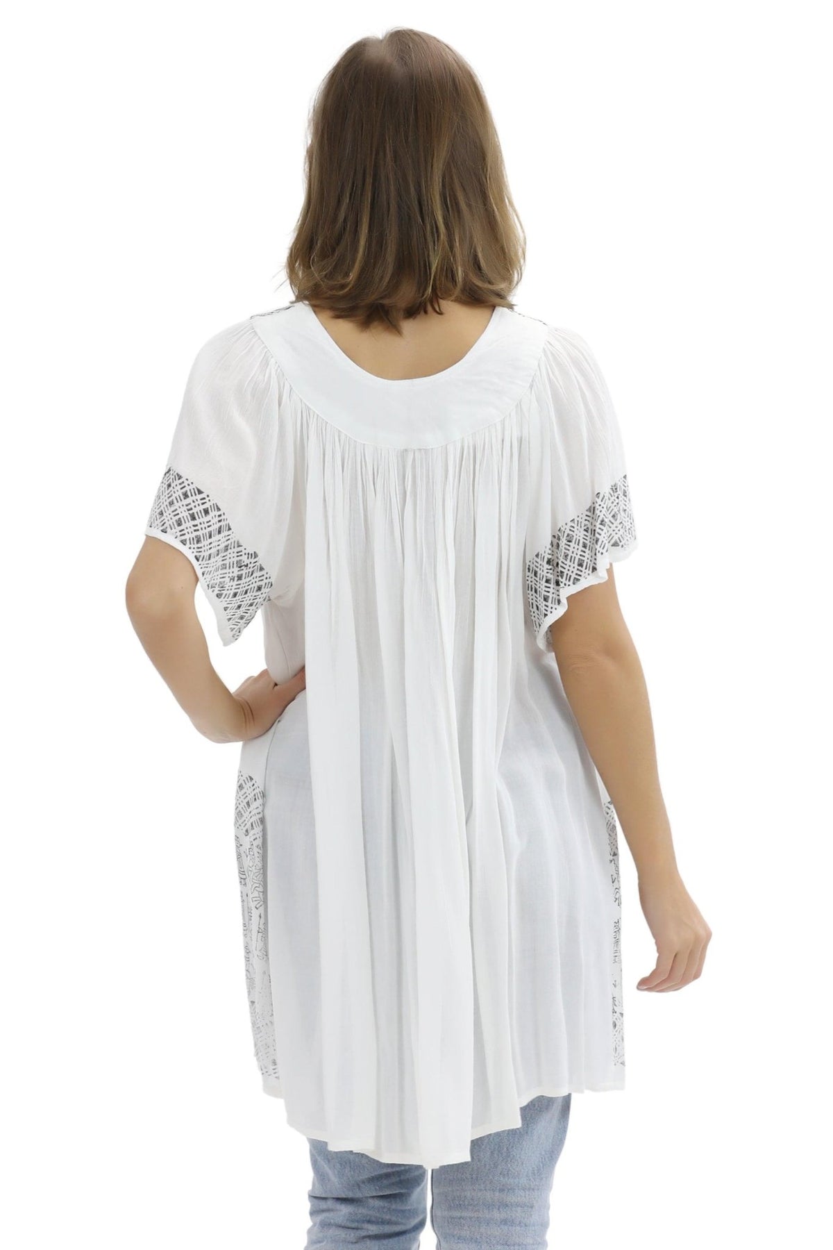 Geometric Border Print Blouse 94 - Advance Apparels Inc