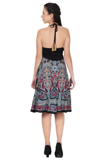 Halter Top Elastic Back Mid-Length Batik Dress PD-9706 - Advance Apparels Inc
