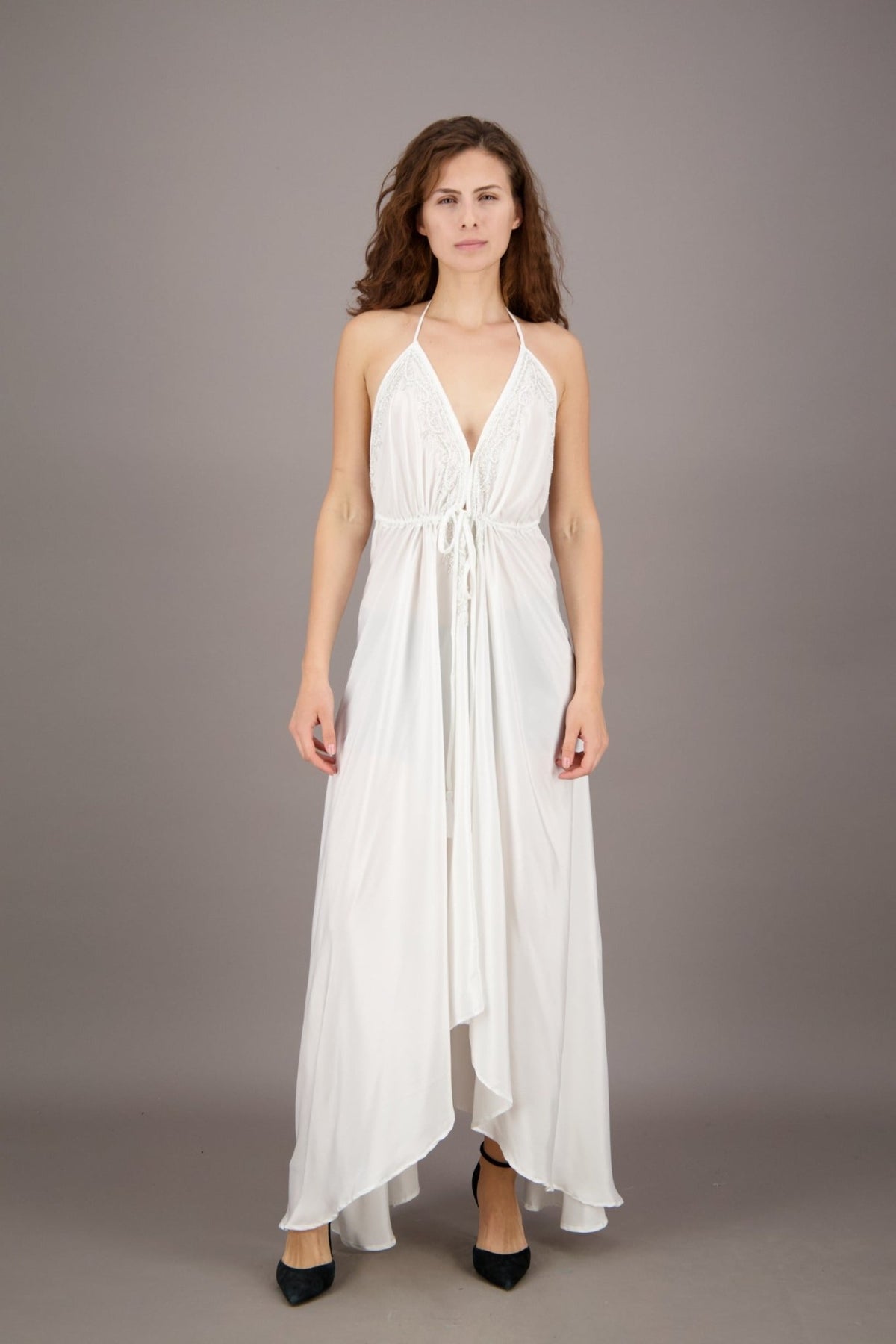 Hand Embroidered Scarf Dress PD - 7777 - Advance Apparels Inc