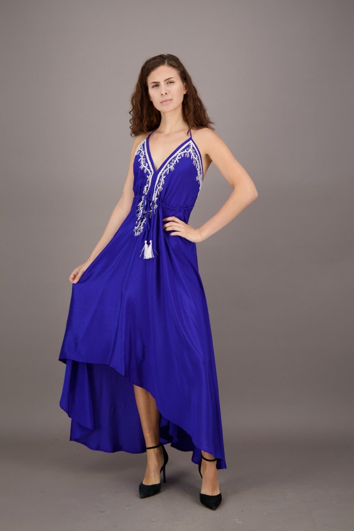 Hand Embroidered Scarf Dress PD - 7777 - Advance Apparels Inc