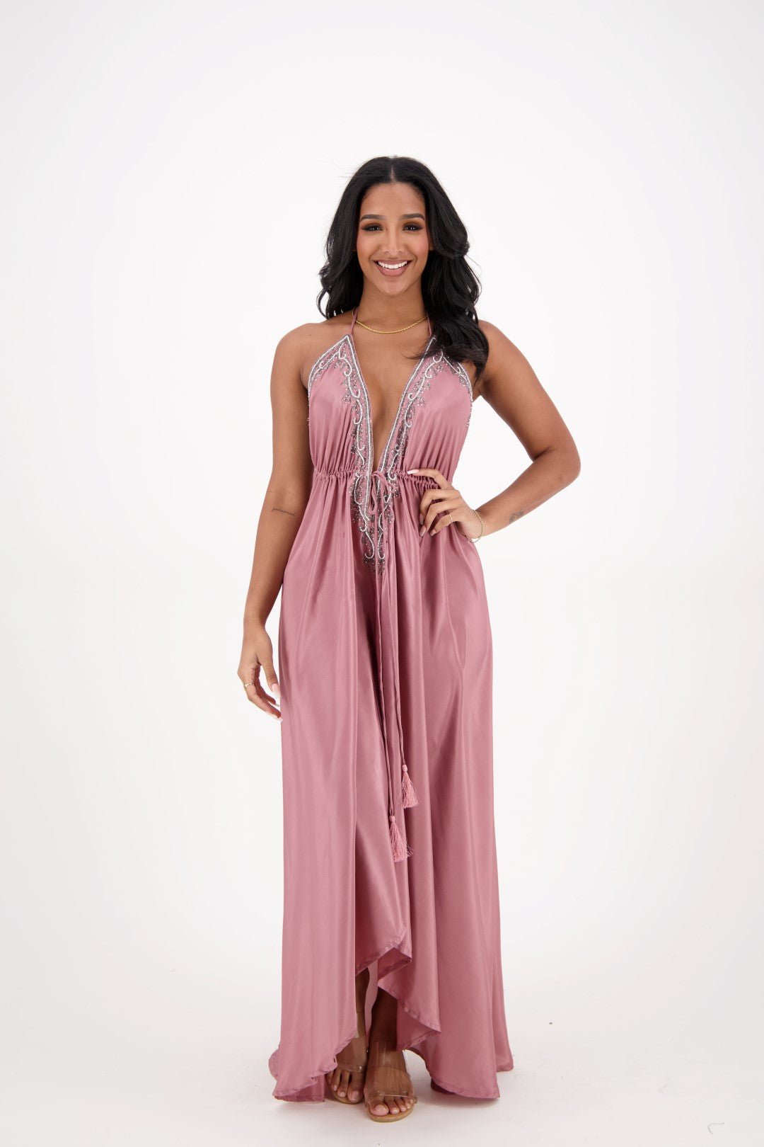 Hand Embroidered Scarf Dress PD - 7777 - Advance Apparels Inc