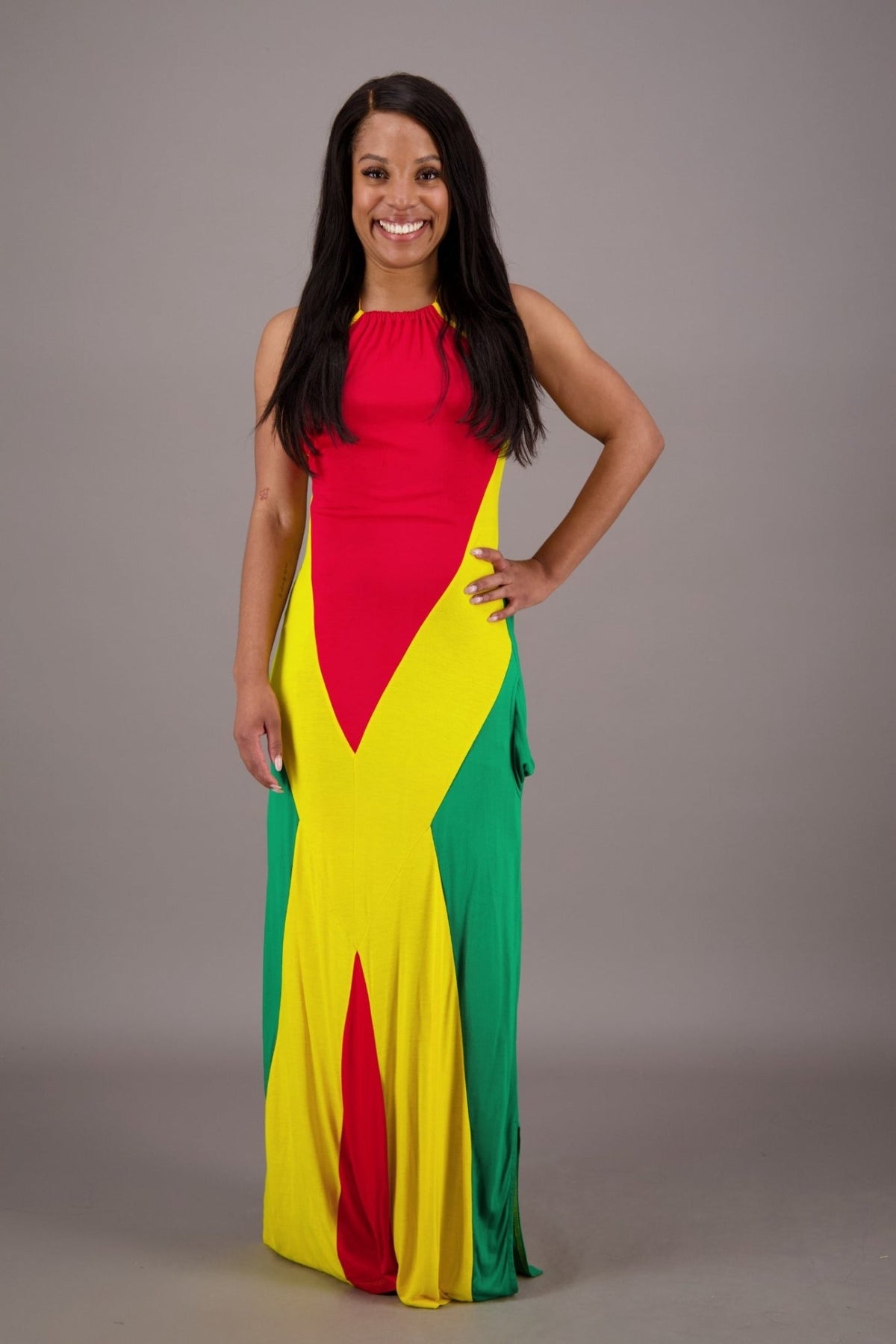 Island Rhythm Rasta Maxi Dress R - 487 - Advance Apparels Inc