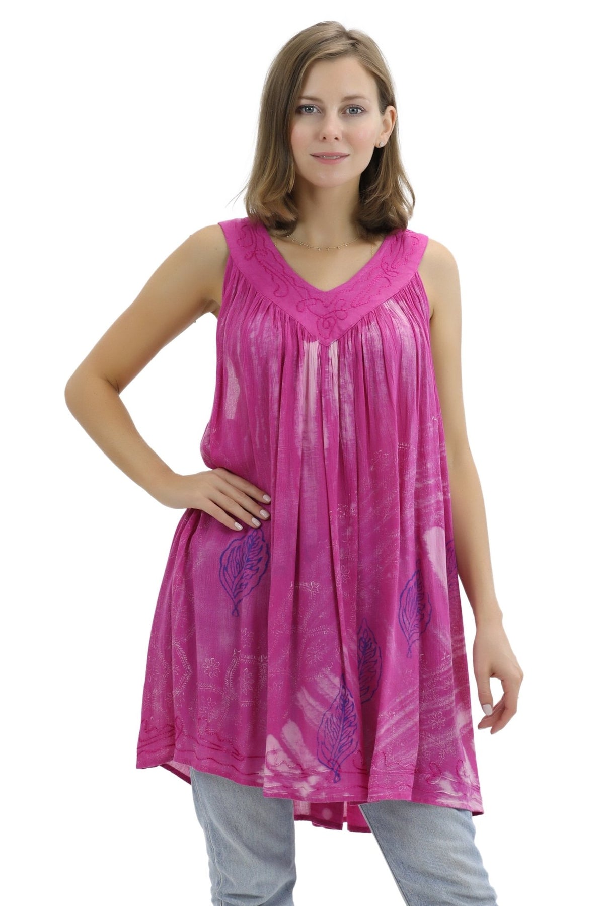 Jaipur Tie Dye V - Neck Tank Top 91 - Advance Apparels Inc