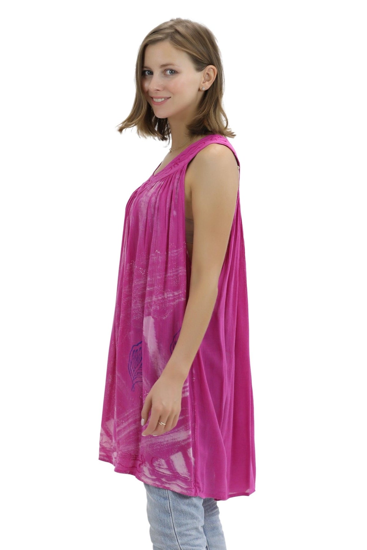 Jaipur Tie Dye V-Neck Tank Top 91 - Advance Apparels Inc