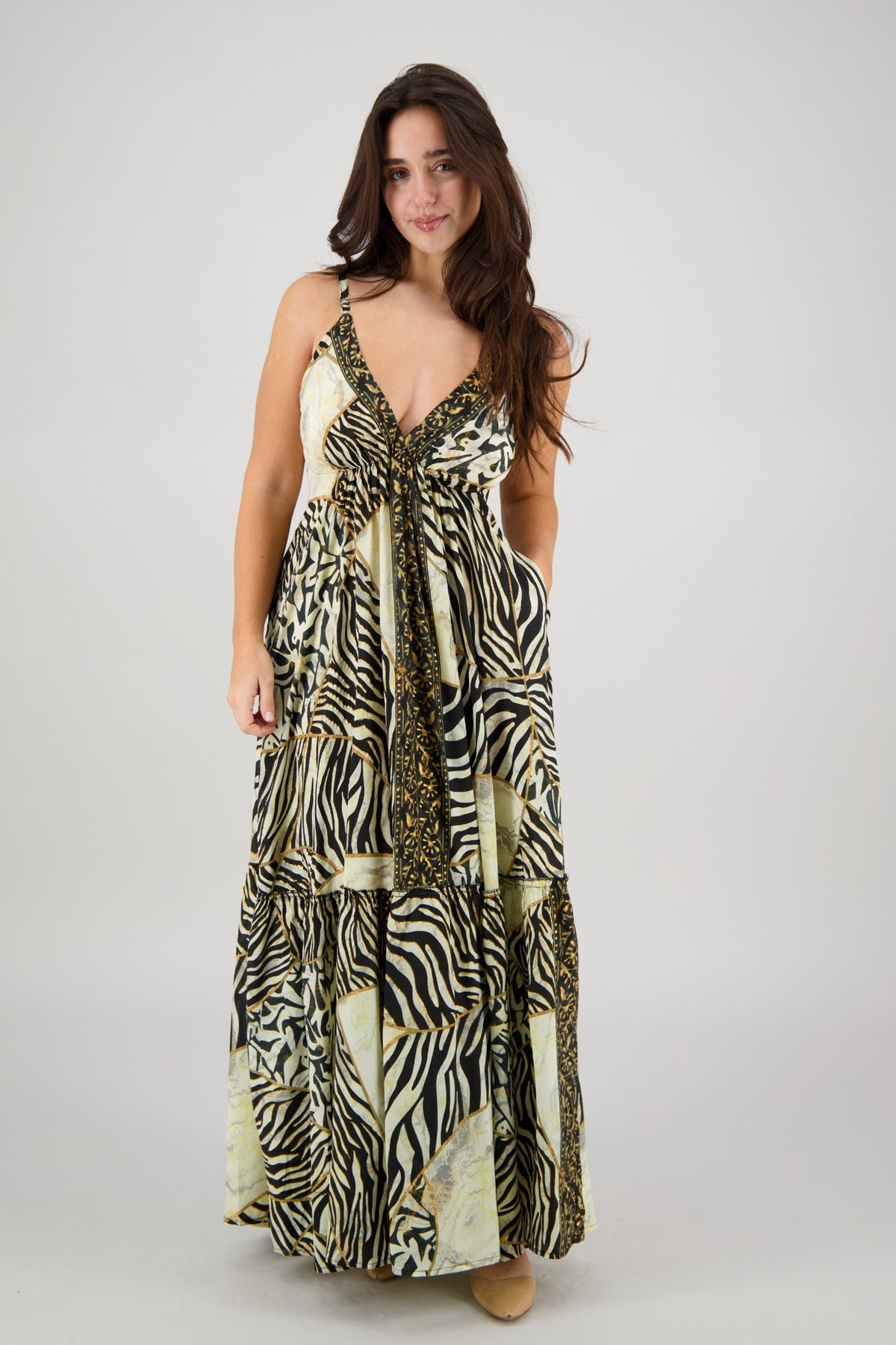Jungle Mosaic Tie Back Maxi AB - 35104 - Advance Apparels Inc