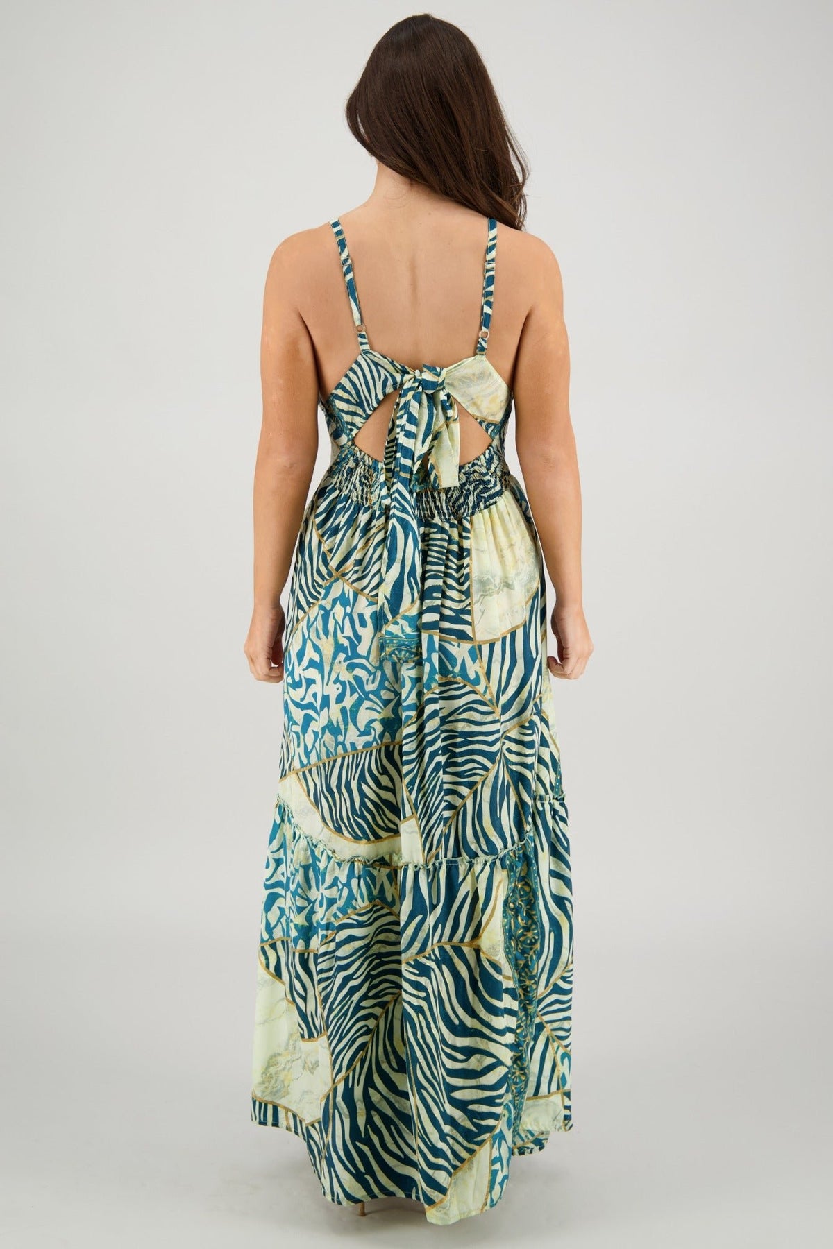 Jungle Mosaic Tie Back Maxi AB - 35104 - Advance Apparels Inc