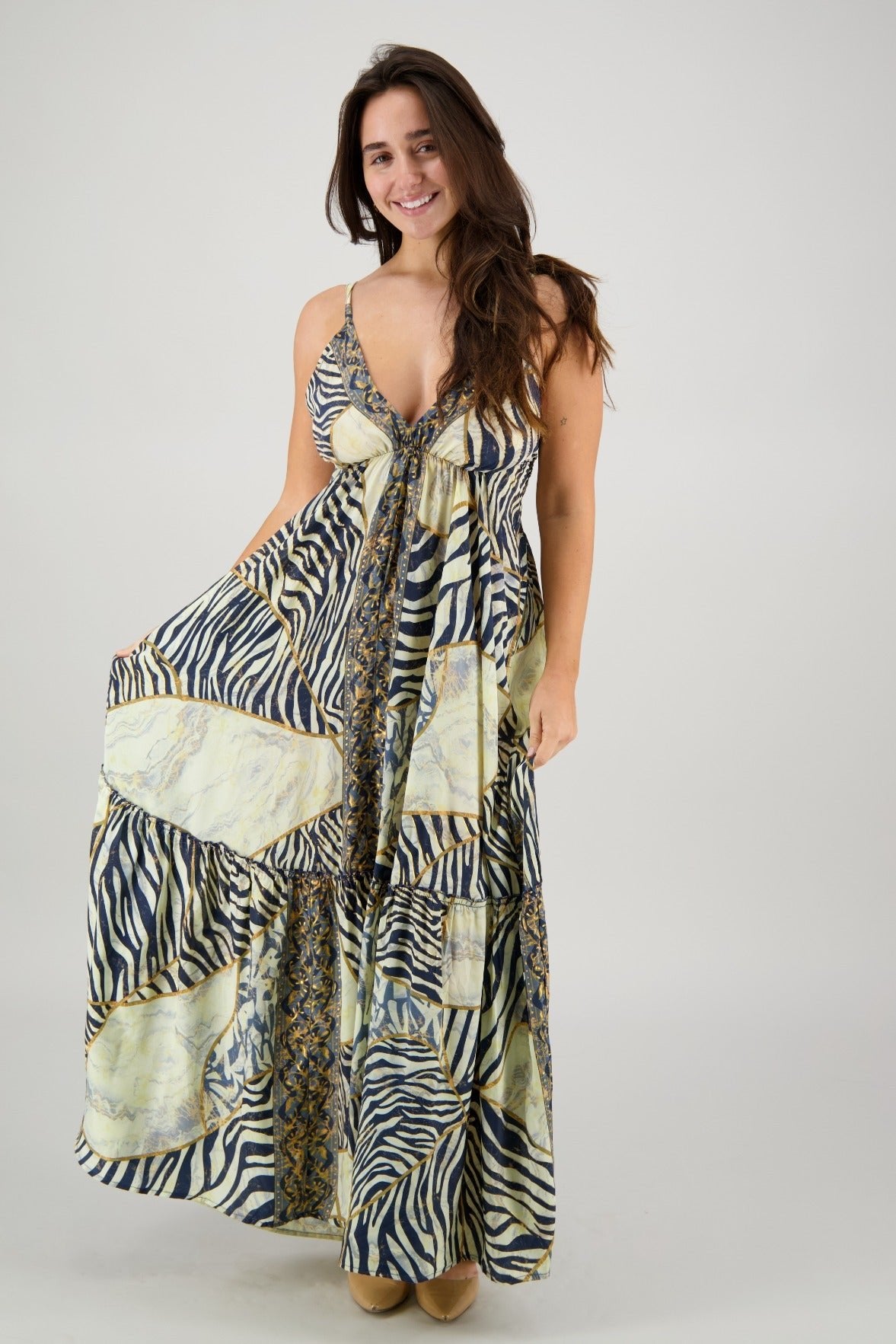 Jungle Mosaic Tie Back Maxi AB - 35104 - Advance Apparels Inc
