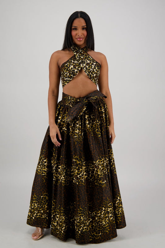 Leopard Motif African Maxi 16317 - 275 - Advance Apparels Inc