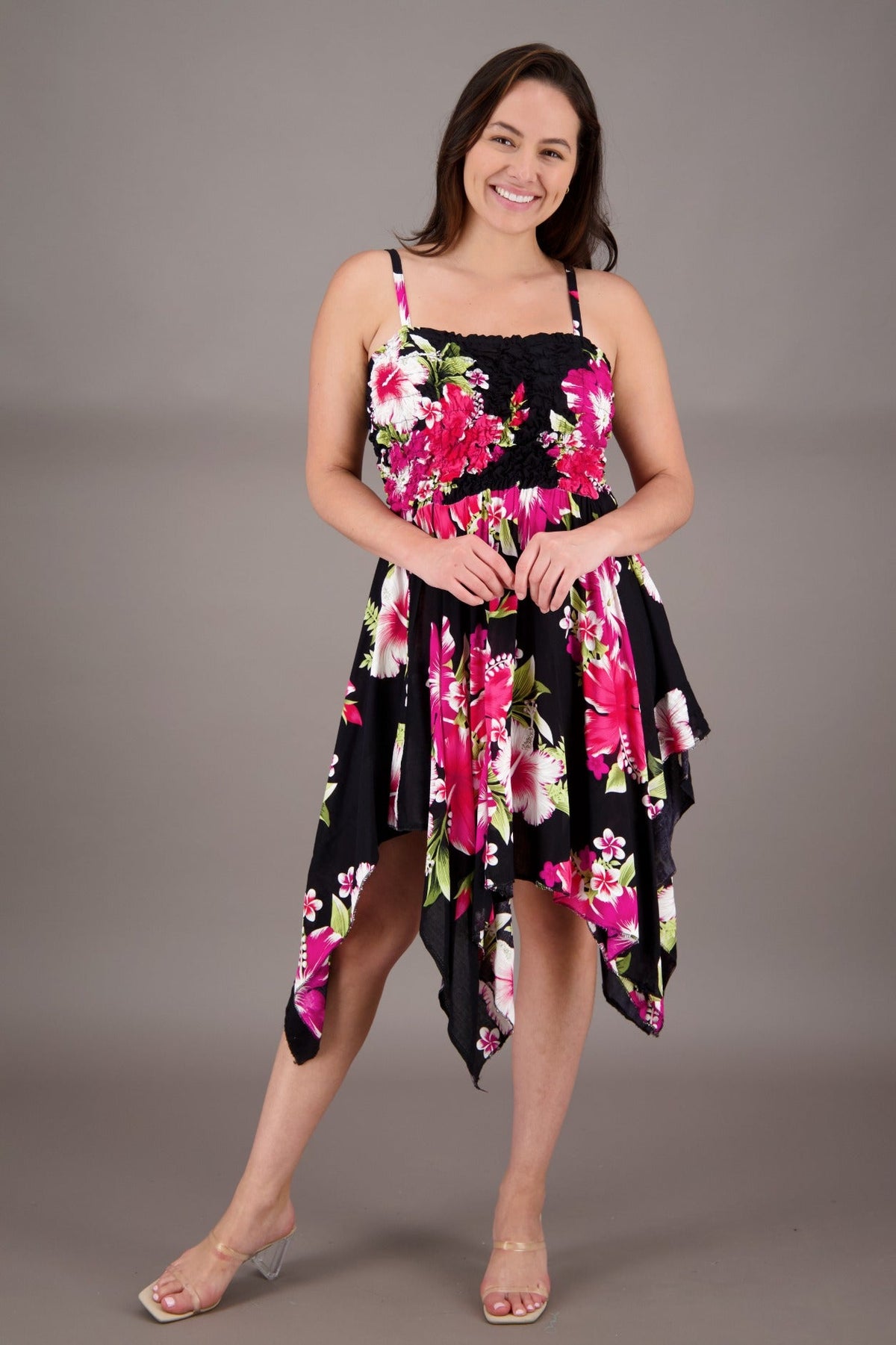 Long Fairytale Bottom Floral Print Beach Dress TH - 349 - Advance Apparels Inc