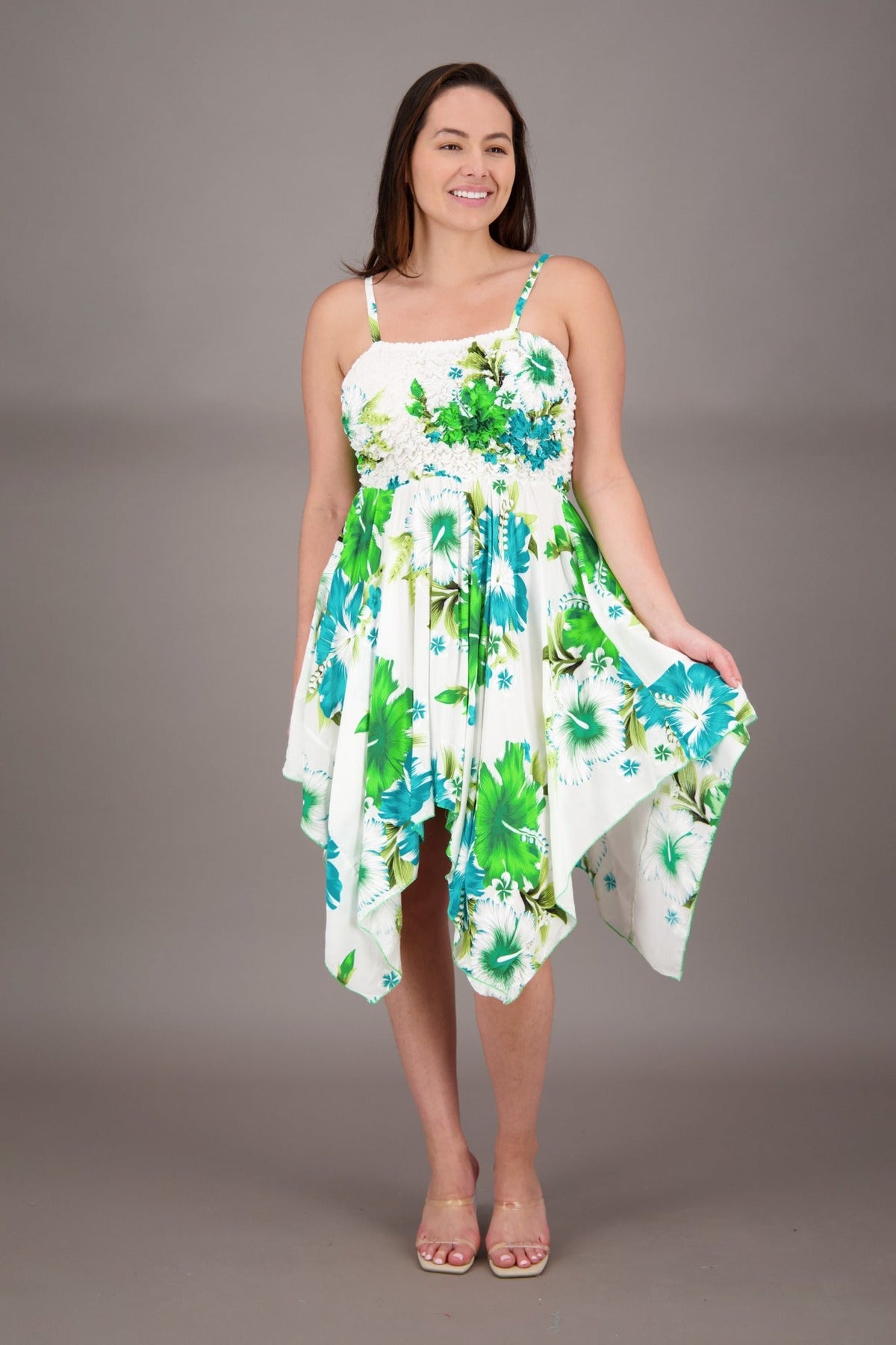 Long Fairytale Bottom Floral Print Beach Dress TH - 349 - Advance Apparels Inc