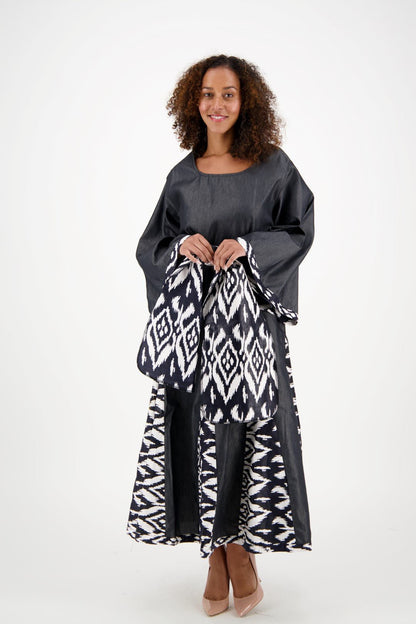 Long Sleeve Maxi Dress w/ Matching Ankara Print Belt 2193 - 419 - Advance Apparels Inc
