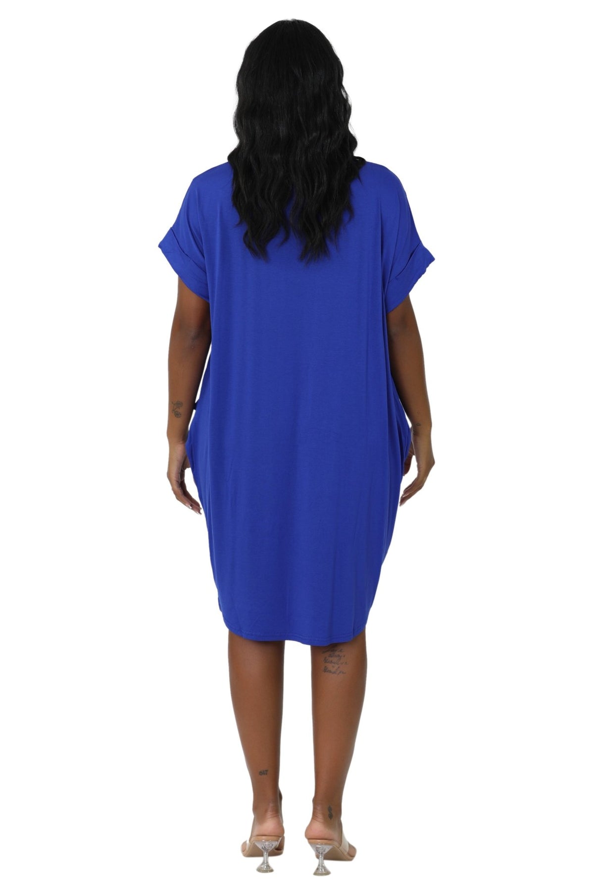 Mid-Length "Faith" Knitted Short Sleeve Dress 5555 - Advance Apparels Inc