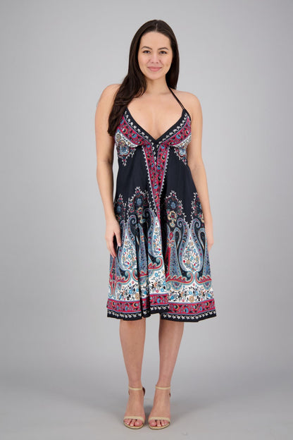 Mid-Length Halter Top Batik Dress 1969 - Advance Apparels Inc