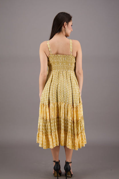 Middy Paisley Print Boho Dress 27919 - Advance Apparels Inc