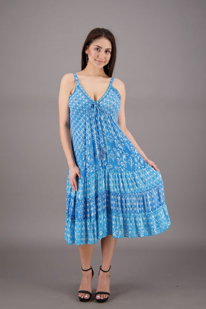 Middy Paisley Print Boho Dress 27919 - Advance Apparels Inc