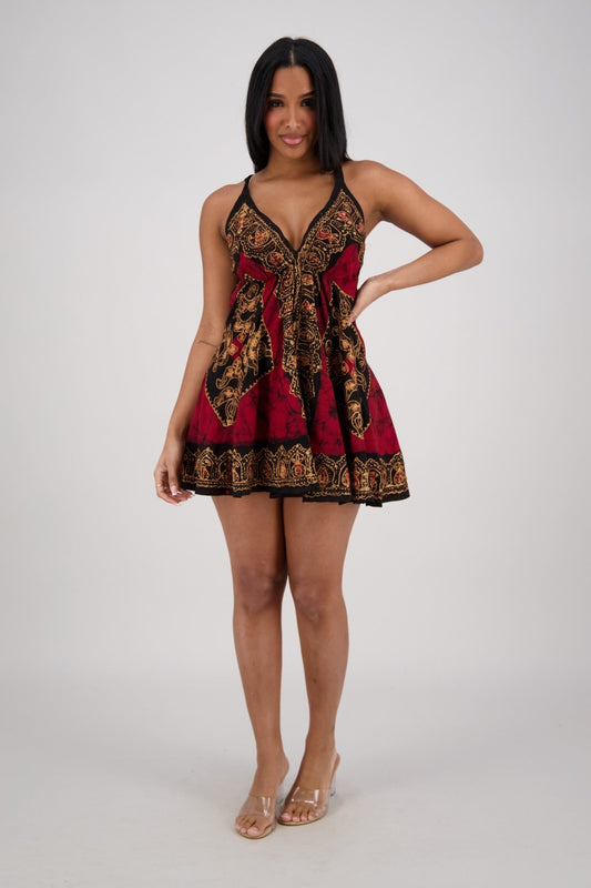 Mini Batik Print Dress 251458 - Advance Apparels Inc