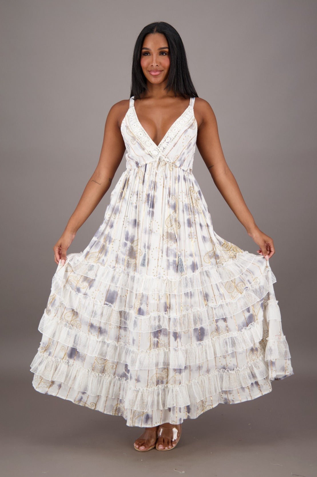 Mirage Lace Trim Maxi 24992 - Advance Apparels Inc