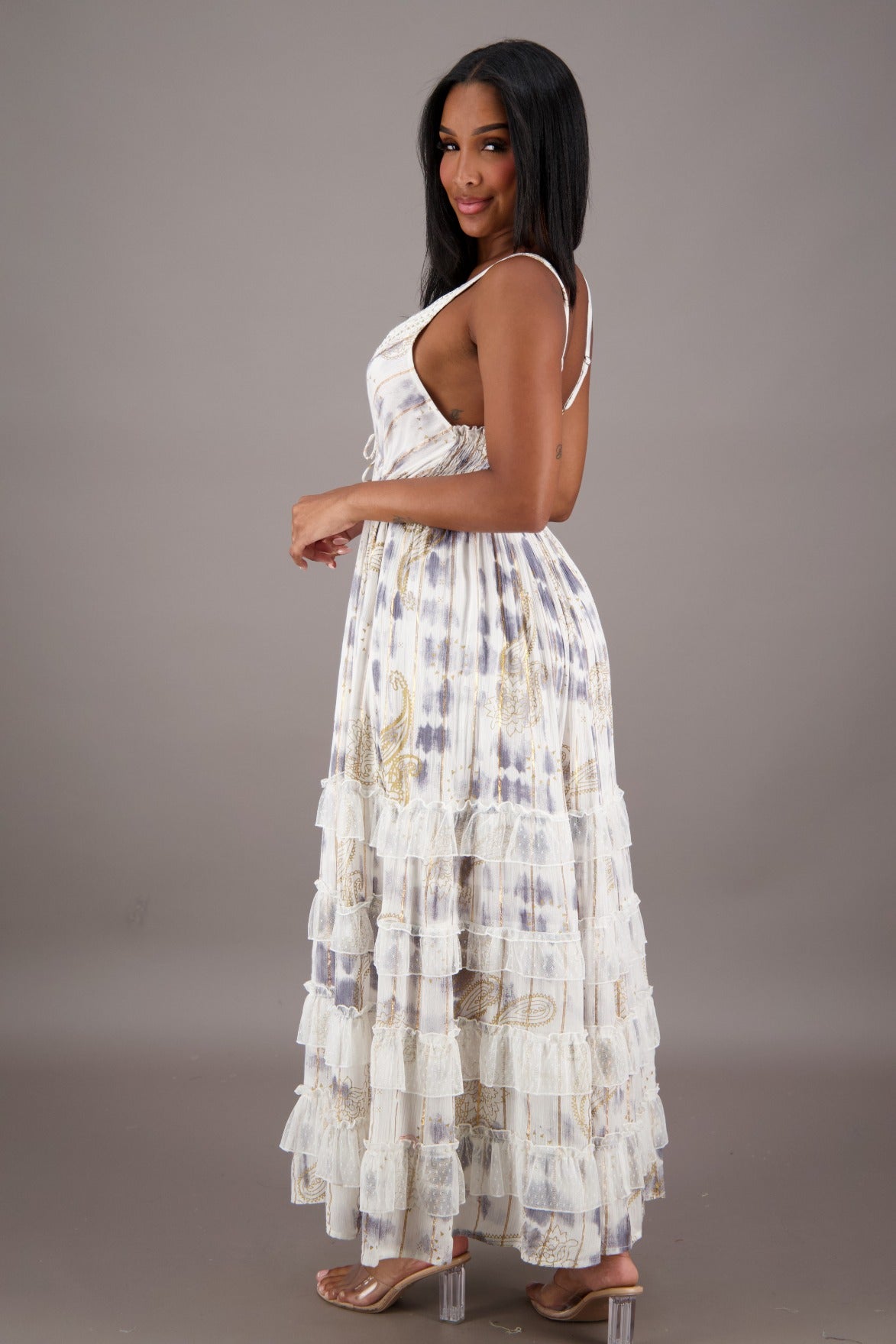 Mirage Lace Trim Maxi 24992 - Advance Apparels Inc