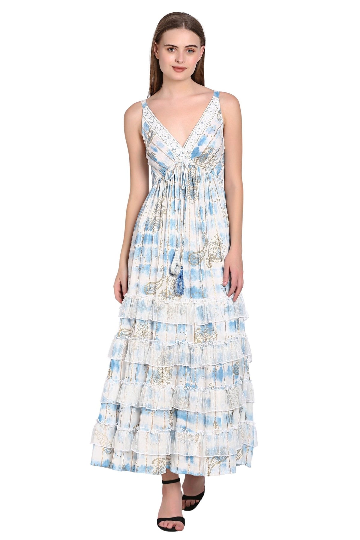Mirage Lace Trim Maxi 24992 - Advance Apparels Inc