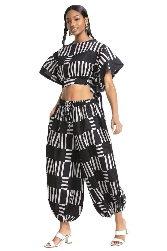 Monochrome Majesty Two - Piece Set APS - 25078 - B088 - Advance Apparels Inc