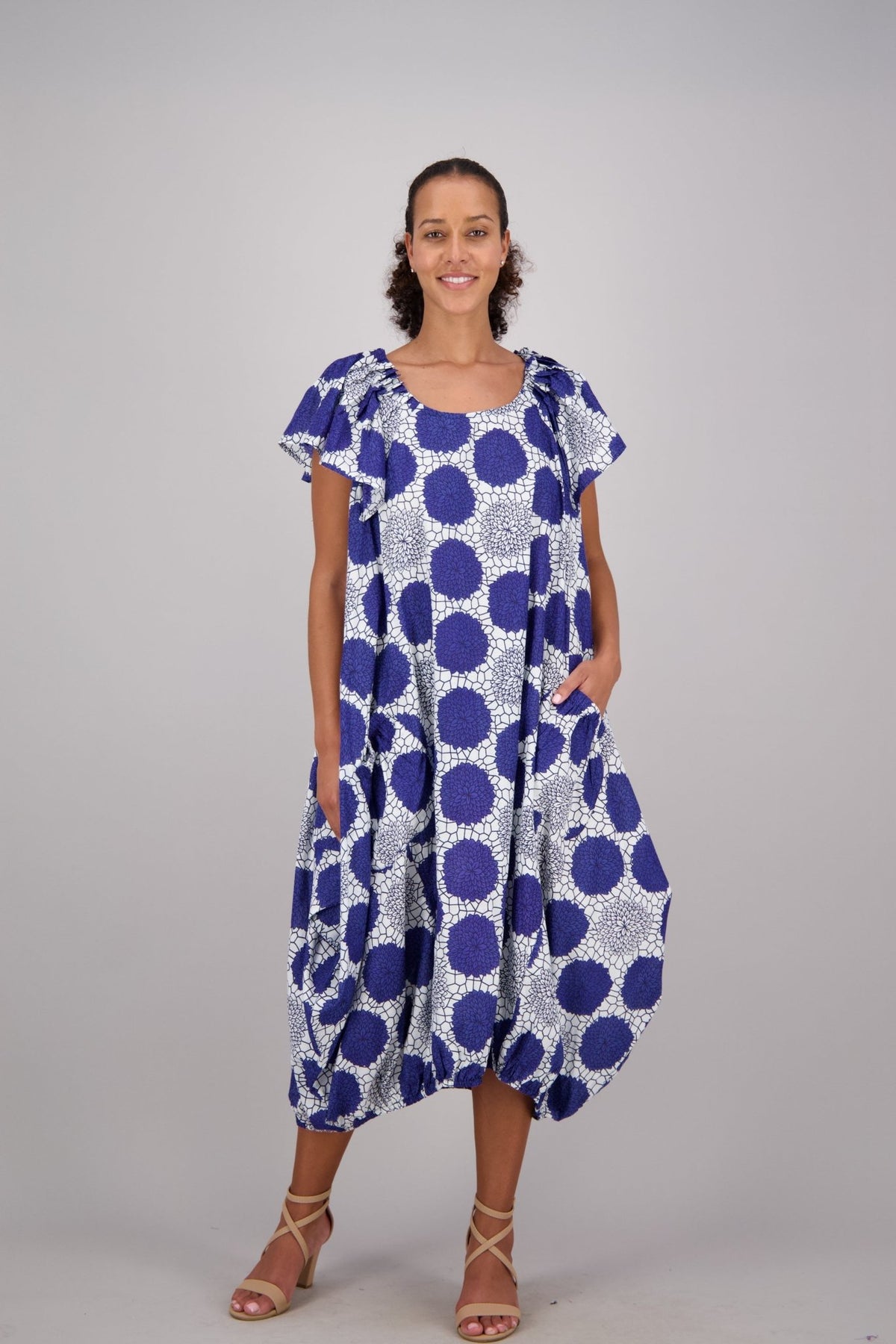 Mosaic Blue & White Versa Dress AD - 25035 - 224 - Advance Apparels Inc