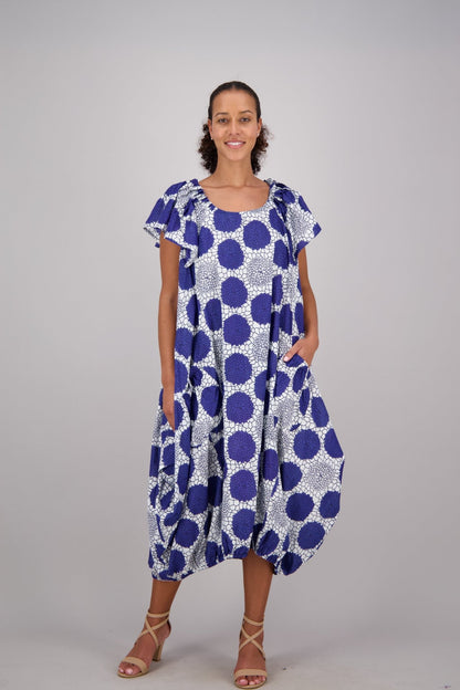Mosaic Blue & White Versa Dress AD - 25035 - 224 - Advance Apparels Inc