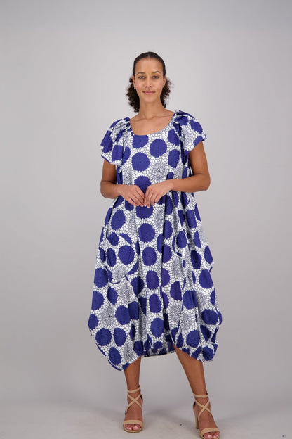 Mosaic Blue & White Versa Dress AD - 25035 - 224 - Advance Apparels Inc