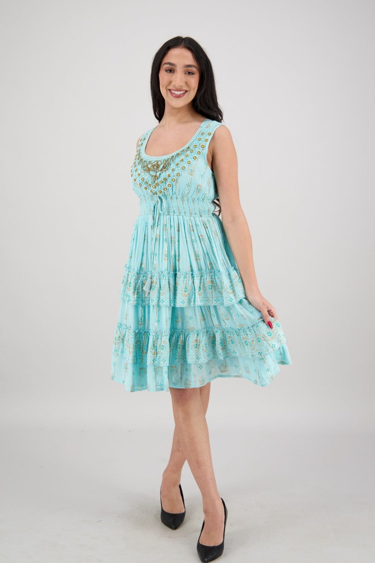 Nahla Summer Midi Dress 25149 - Advance Apparels Inc