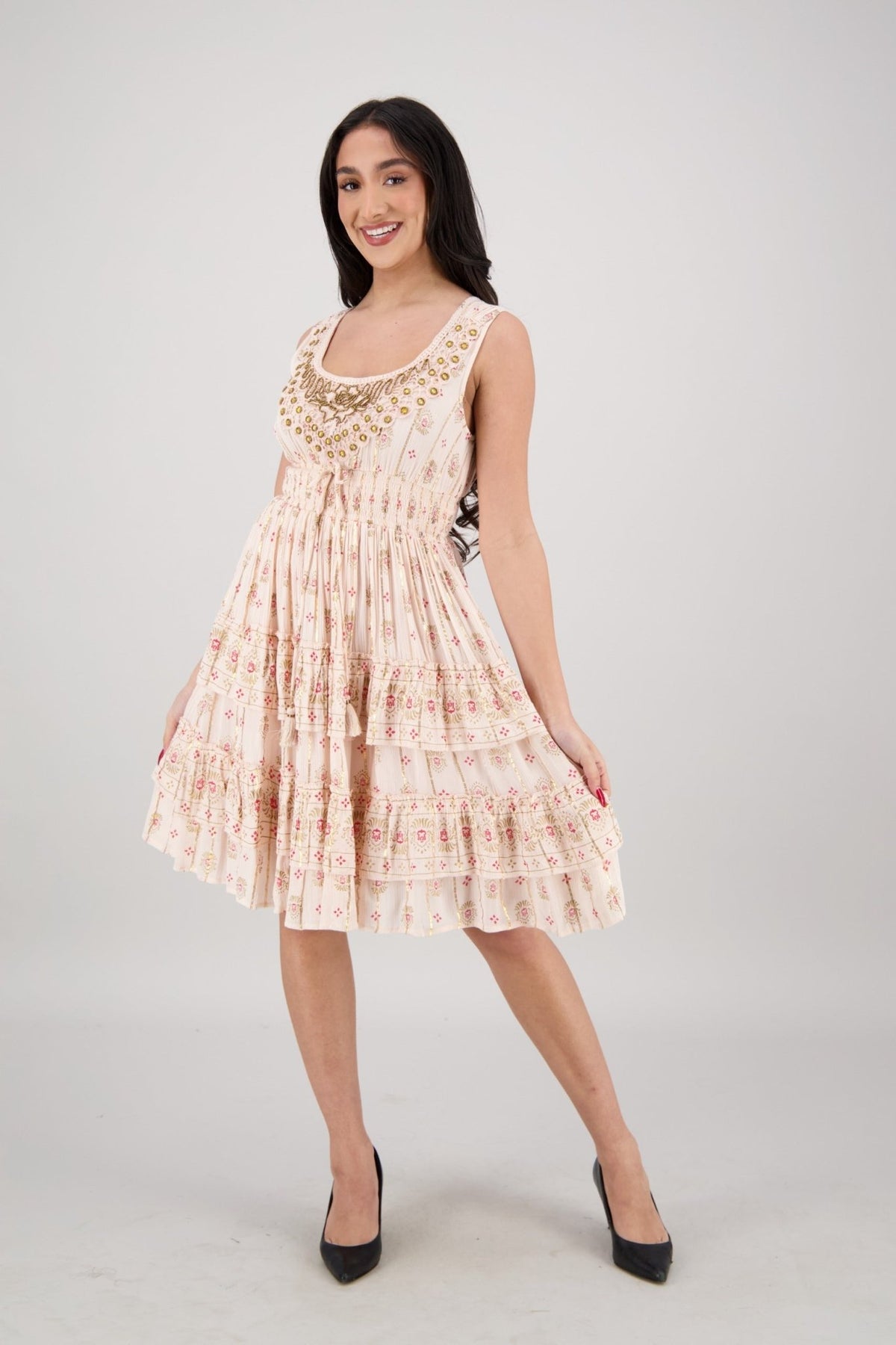 Nahla Summer Midi Dress 25149 - Advance Apparels Inc