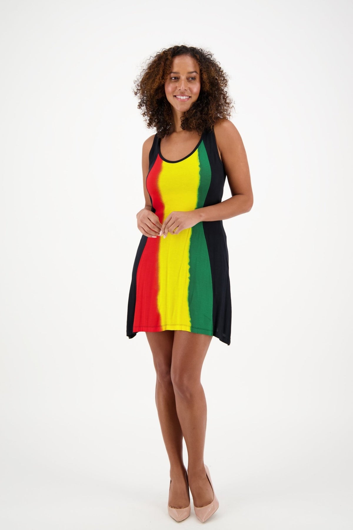 Open Back Rasta Middy Dress R-482 - Advance Apparels Inc