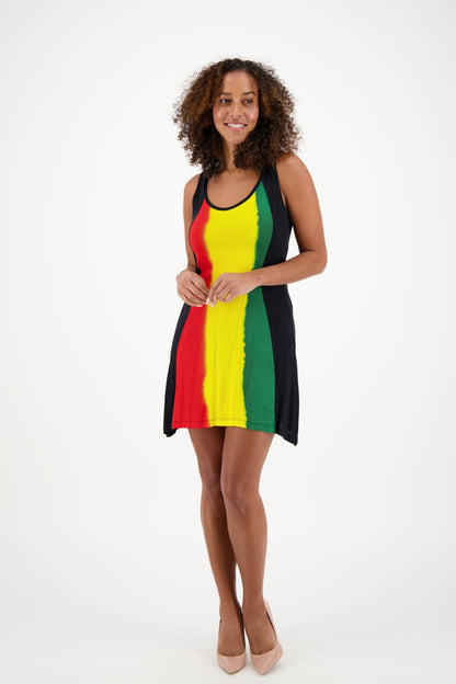 Open Back Rasta Middy Dress R-482 - Advance Apparels Inc