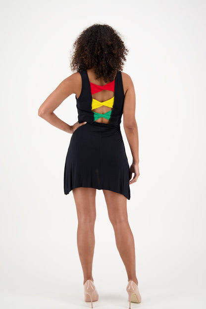 Open Back Rasta Middy Dress R-482 - Advance Apparels Inc