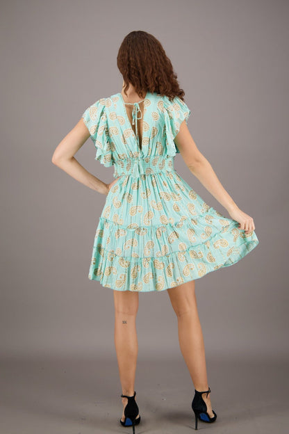 Paisley Charm Middy Boho Dress - Advance Apparels Inc
