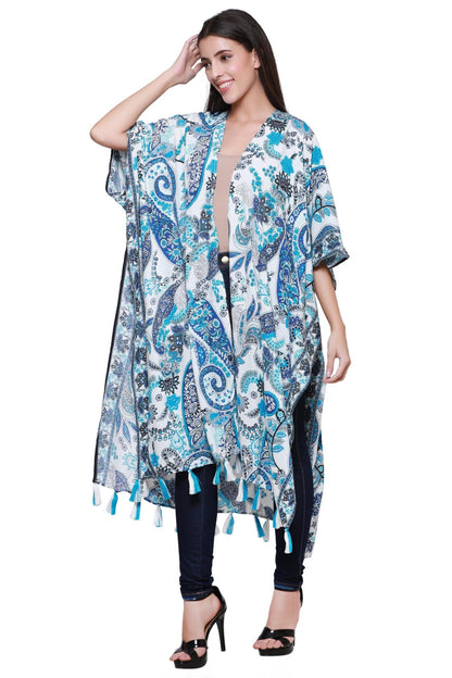 Paisley Print Beach Cover Up Kimono 22032 - Advance Apparels Inc